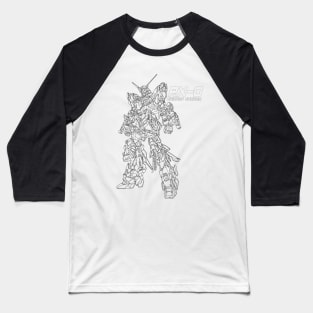 Gundam Unicorn Lineart Style Baseball T-Shirt